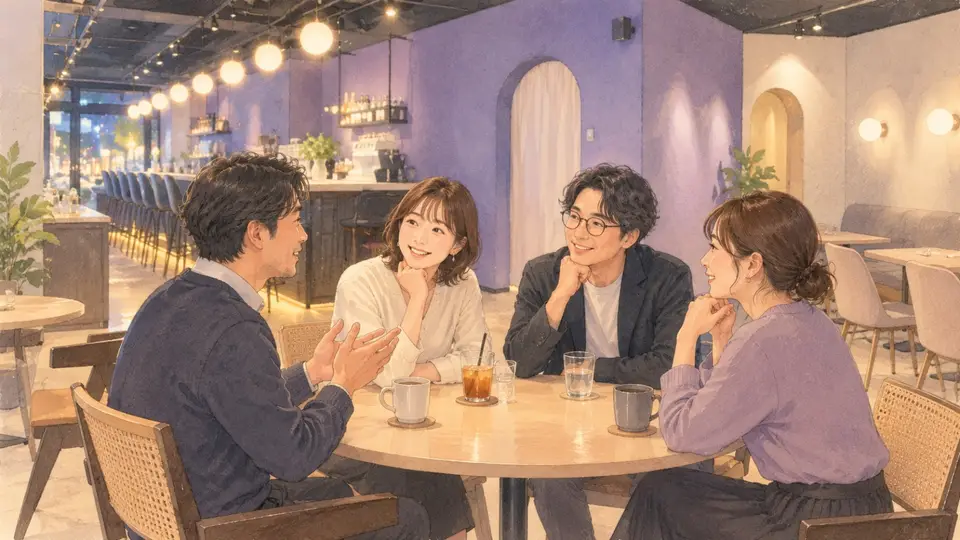 上野広小路・月夜の4人カフェ対話
