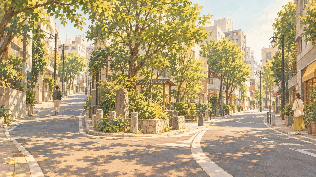 三角地帯の風景のイラスト