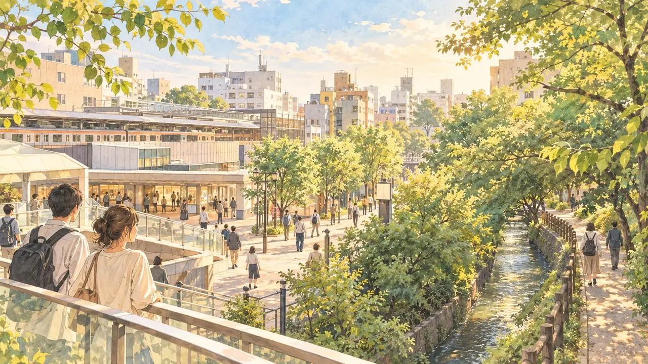 名前と土地に残る記憶の風景のイラスト