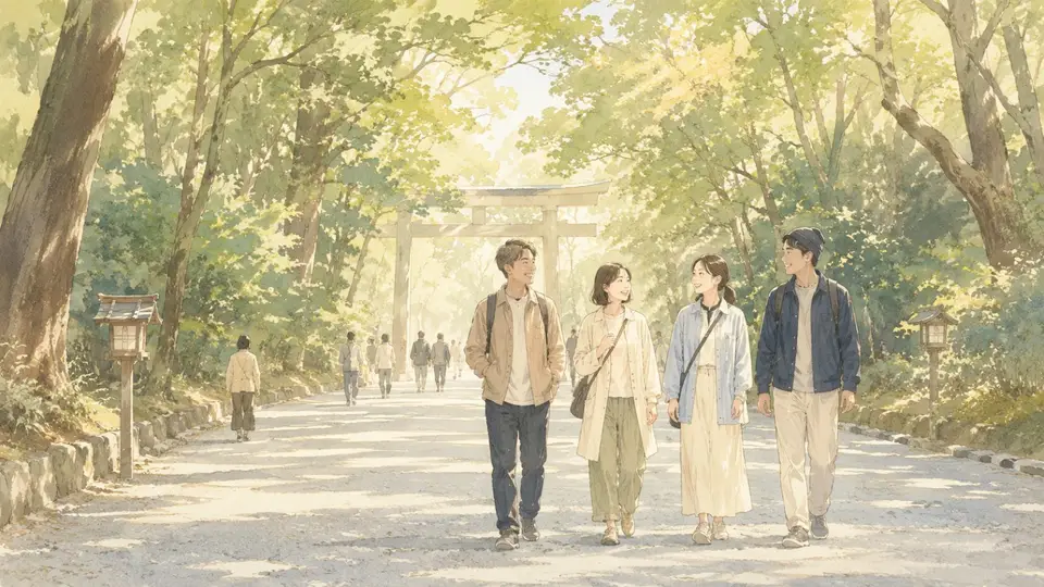 代々木の明治神宮の代々木口から歩く時間